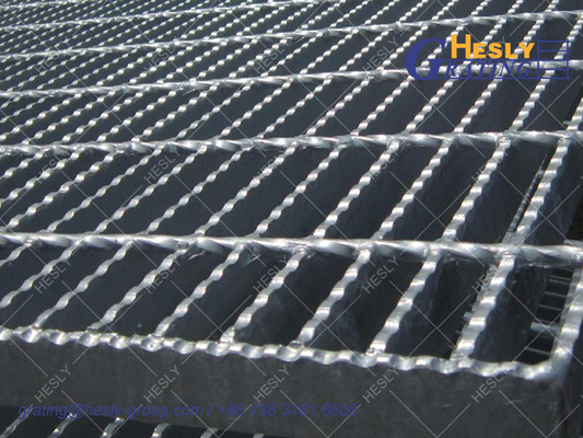 Serrated Bar Grating | 50X50mm square hole | 30X5mm load bar | 1X1m panel - Hesly Grating - China Supplier