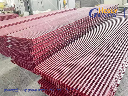 FRP Pultruded Grating Sheet | High 38mm | 60% opening area | Gritted Surface | HESLY Grating China