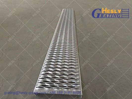 Diamond Grip strut Grating Walkway, Antiskid Surface, 242mm width, Mild Steel Stairs, 500mm length, Hesly China Factory