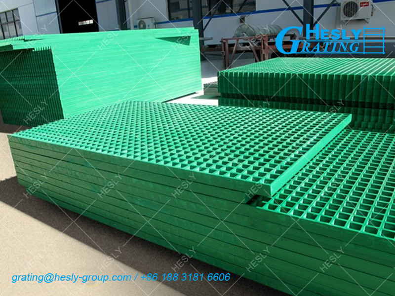 Molded Fiberglass Grating | Yellow | Smooth surface | 50mm thickness - HeslyGrating, China factory sales