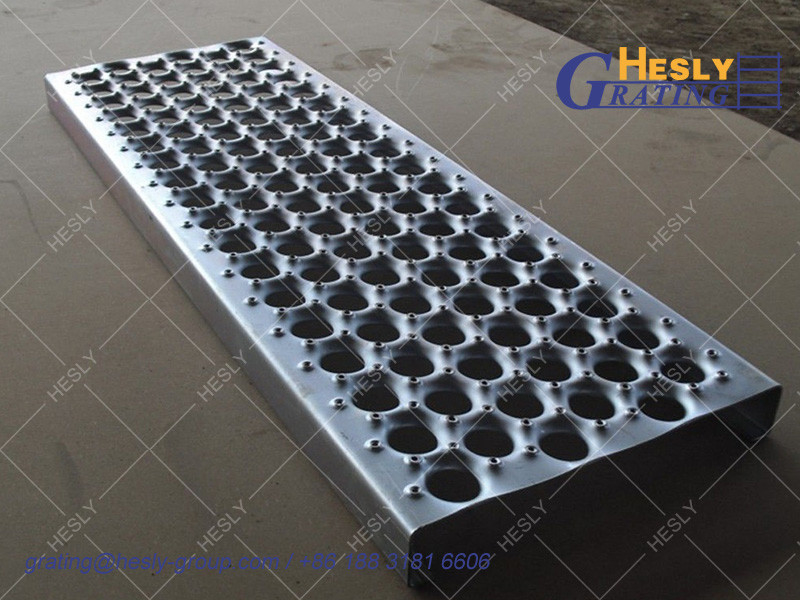 Perf-O Grip Grating, width 300mm, 2.0mm thickness steel, 2000mm length, Galvanised, China HESLY Grating factory