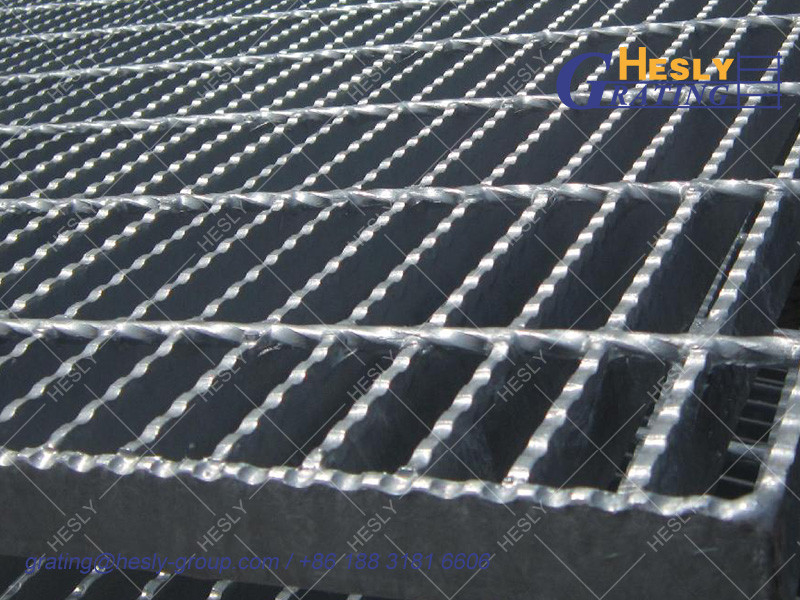 Serrated Bar Grating | 50X50mm square hole | 30X5mm load bar | 1X1m panel - Hesly Grating - China Supplier