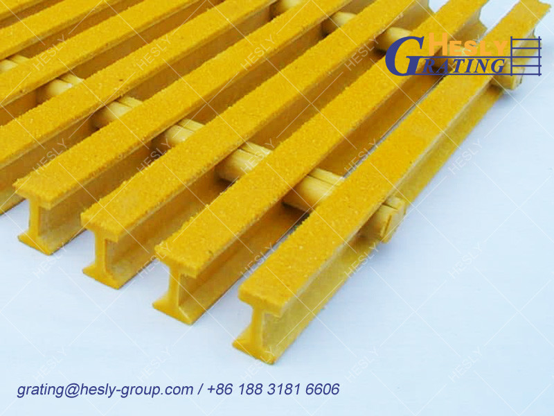 GRP Pultruded Grating Panels | High 38mm | 60% opening area | Gritted Surface | HESLY Grating China