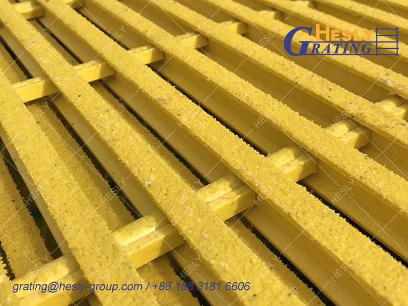 GRP Pultruded Grating Panels | High 38mm | 60% opening area | Gritted Surface | HESLY Grating China