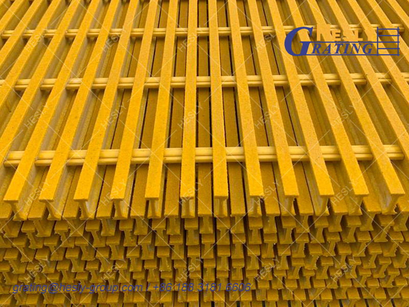 GRP Pultruded Grating Panels | High 38mm | 60% opening area | Gritted Surface | HESLY Grating China