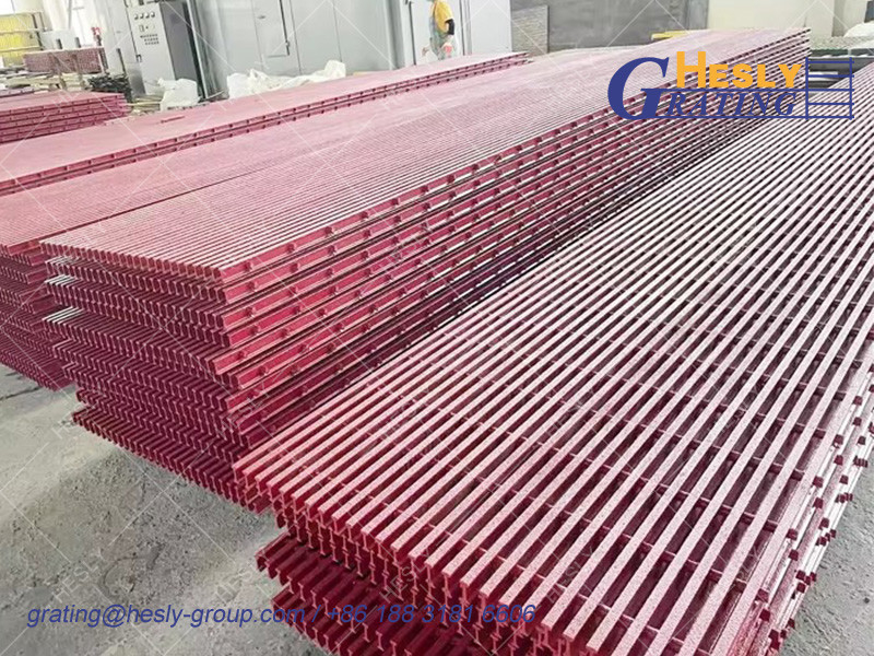 FRP Pultruded Grating Sheet | High 38mm | 60% opening area | Gritted Surface | HESLY Grating China