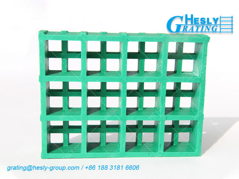 Green Mold FRP Grating Panels | High 50mm | 25X25mm square hole | Gritted Surface | HESLY Grating China