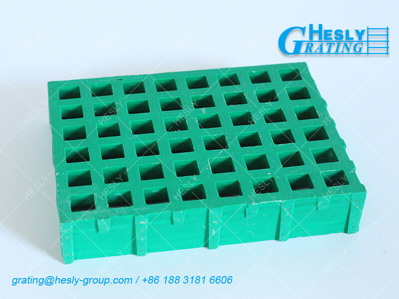 Green Mold FRP Grating Panels | High 50mm | 25X25mm square hole | Gritted Surface | HESLY Grating China
