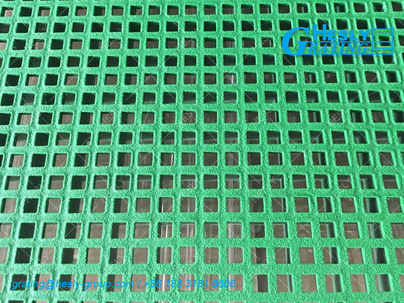 38mm thickness Mini Mesh Molded GRP Grating | Gritted Surface | Moulded Grating - HeslyGrating, China factory sales