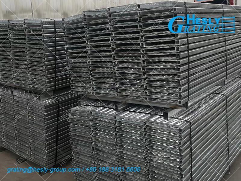 Perforated Metal Safety Grip Grating | Punch Shark Mouth Anti skidding Surface | Galvanized | Hesly Grating China