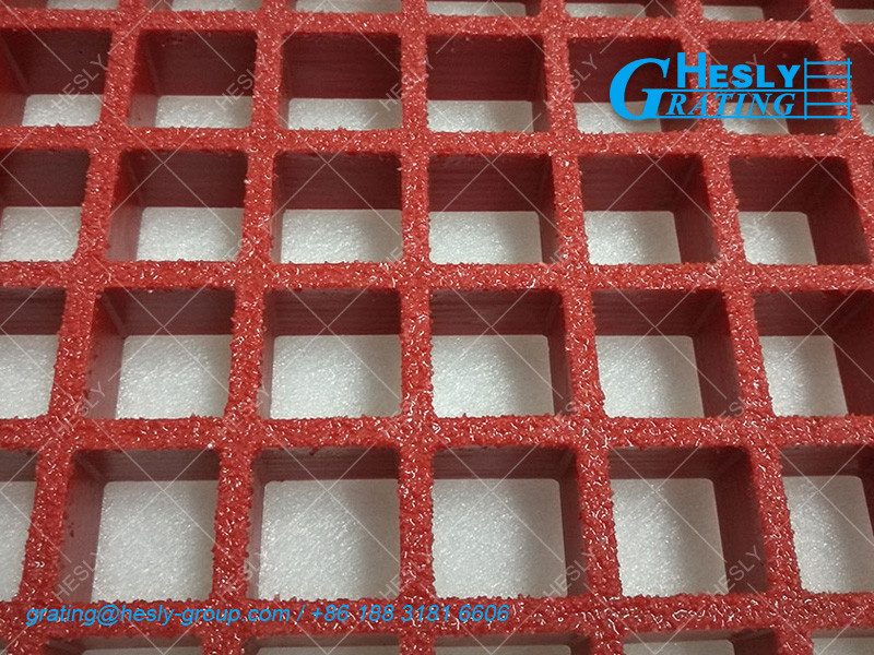 38mm THK Red Color Glassfiber Molded Grating ( L2 standard / USCG certificated) | China FRP Grating Factory