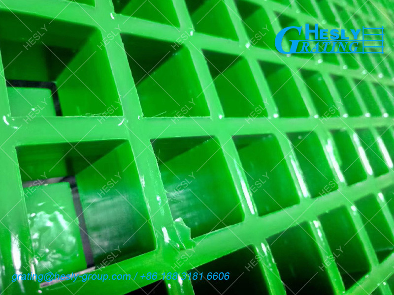 Green Mould GRP Grating | H30mm | 38X38mm square hole | Color White | HESLY Fiberglass Grating