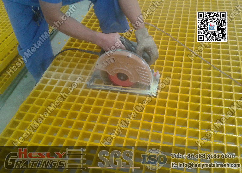38mm THK Yellow Color Glassfiber Molded Grating ( L2 standard / USCG certificated) | China FRP Grating Factory