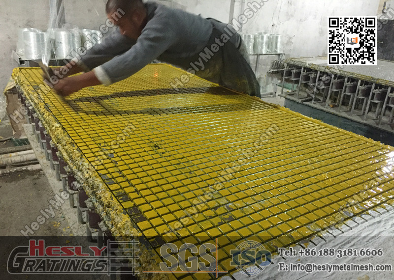 38mm THK Yellow Color Glassfiber Molded Grating ( L2 standard / USCG certificated) | China FRP Grating Factory