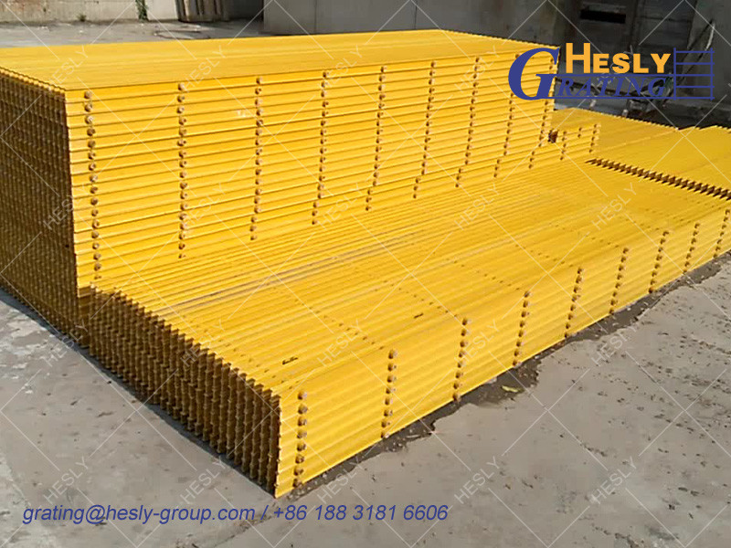FRP Pultruded Grating Sheet | High 38mm | 60% opening area | Gritted Surface | HESLY Grating China