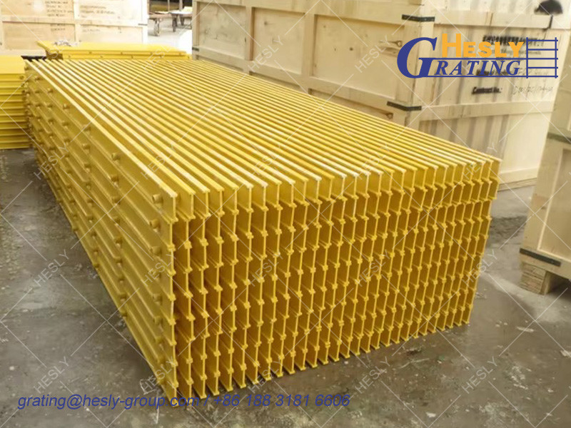 FRP Pultruded Grating Sheet | High 38mm | 60% opening area | Gritted Surface | HESLY Grating China