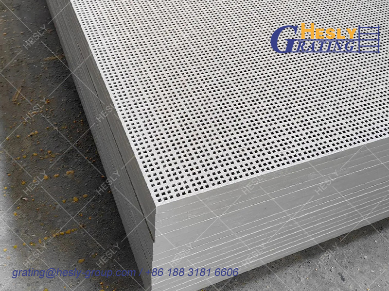 Mini Mesh FRP Molded Grating, 50mm height, 25*25mm holes, 1220X3660mm, smooth Surface, China HESLY