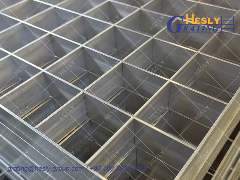 6061 Aluminum Alloy Bar Grating, 40X5mm bearing bar, 2X1m, HeslyGrating-China Factory exporter